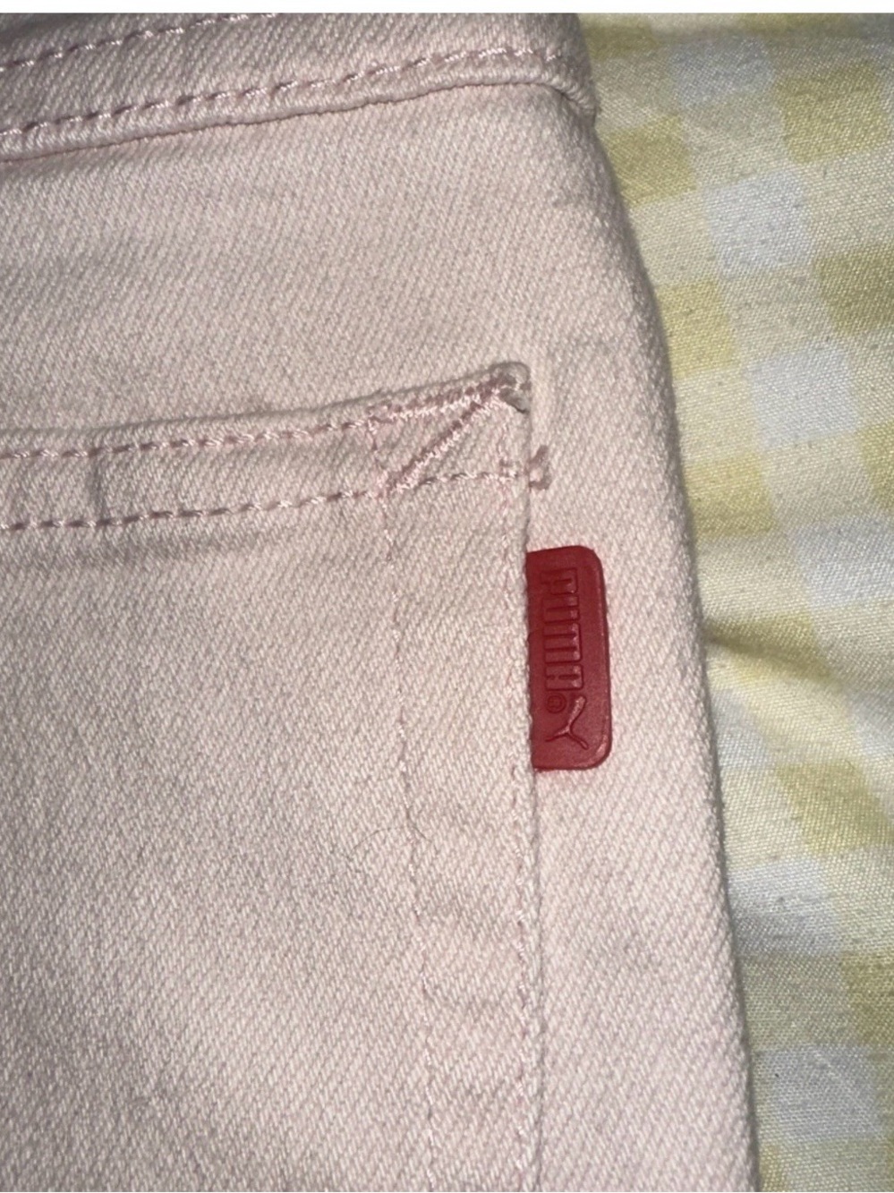 Ultra RARE Puma Women's Pale Pink Straight Leg Jeans #676 - Picture 3 of 6